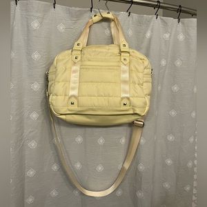 Pale yellow Cynthia rowley mini duffel bag “fits everything duffel bag”